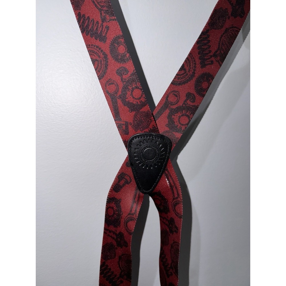 Harley Davidson Suspenders Men's Black Red Tools Screws Logo Crossback